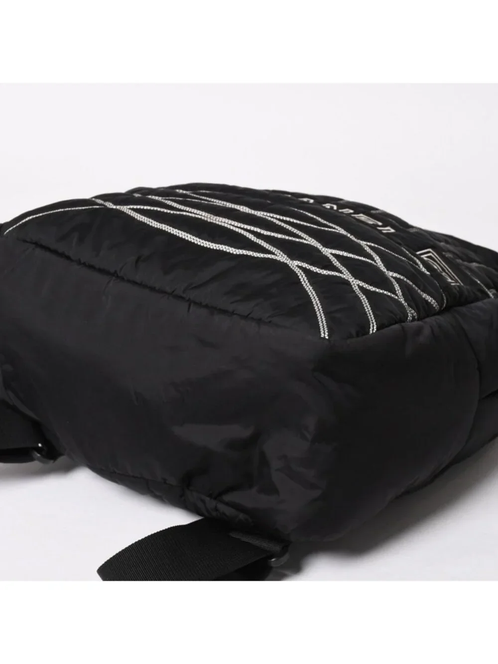 Chanel Sports Line Backpack CC Logo Nylon Stitch Black White